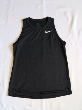 Nike Black Sleeveless Athletic Tank with White Swoosh